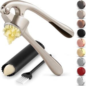 Garlic Press Set with Peeler & Brush