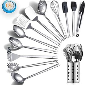 Stainless Steel Kitchen Utensils Set with Holder