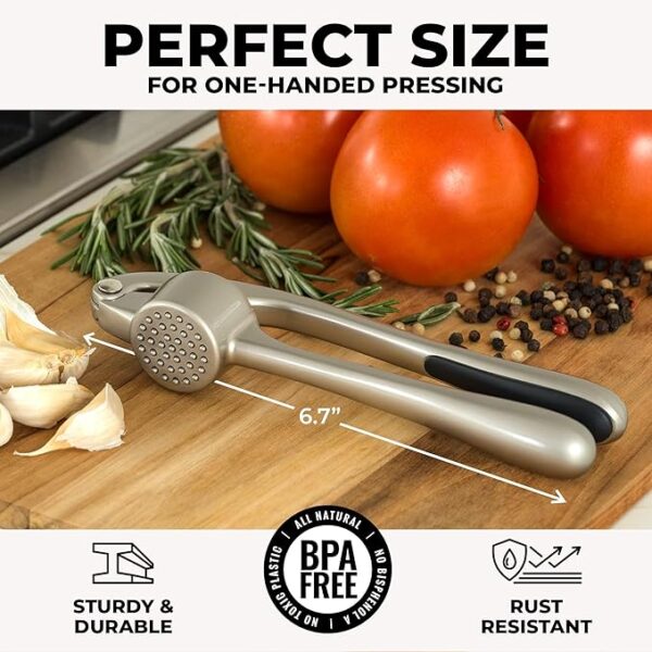Garlic Press Set with Peeler & Brush - Image 2