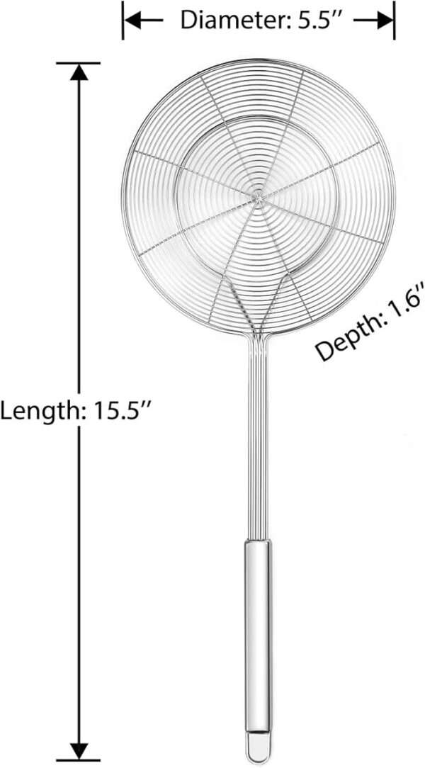 Stainless Steel Spider Strainer Ladle – 5.4 Inch - Image 2