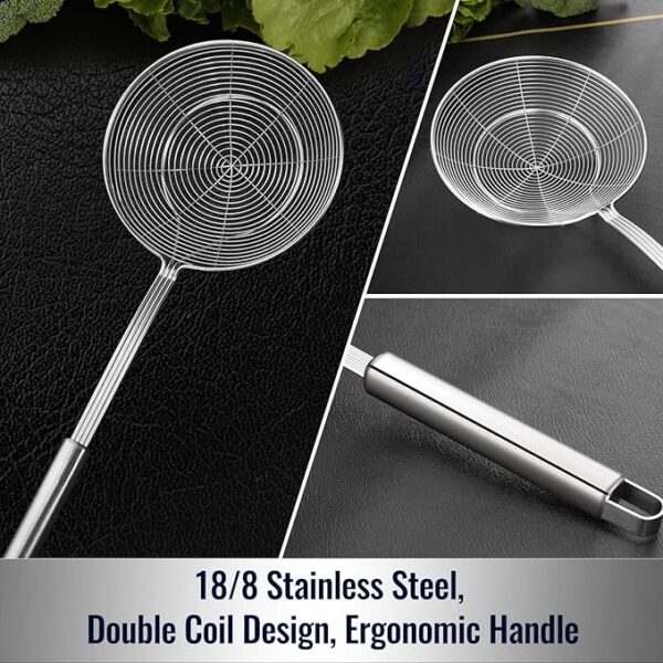 Stainless Steel Spider Strainer Ladle – 5.4 Inch - Image 3