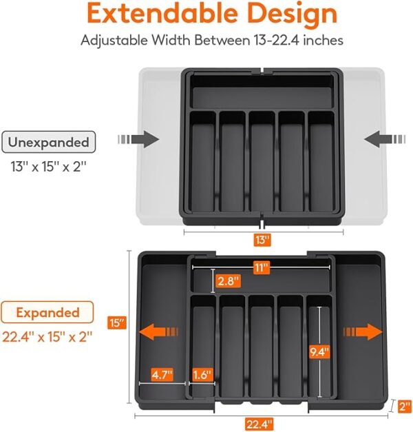 Lifewit Large Expandable Silverware Drawer Organizer - Image 3