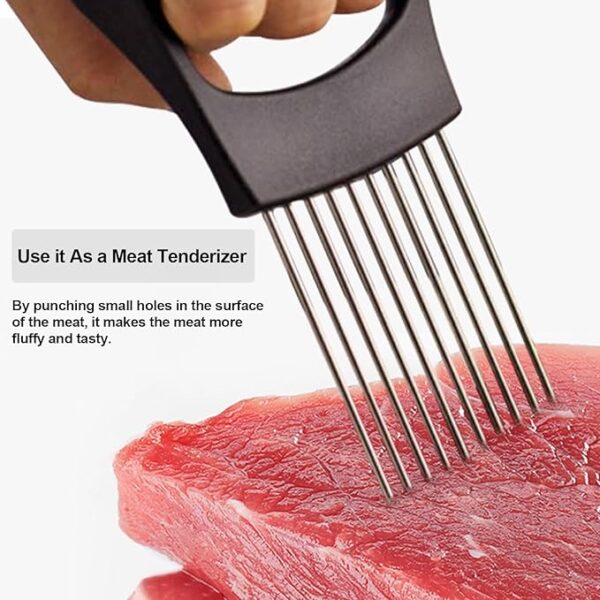 Stainless Steel Onion Holder & Vegetable Slicer - Image 4