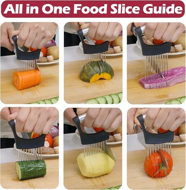 Stainless Steel Onion Holder & Vegetable Slicer - Image 5