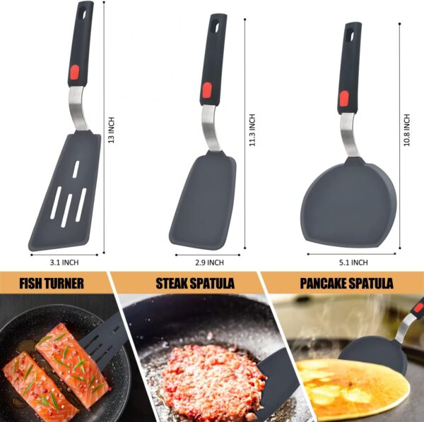 Silicone Spatula Turner Set of 3 - Image 4